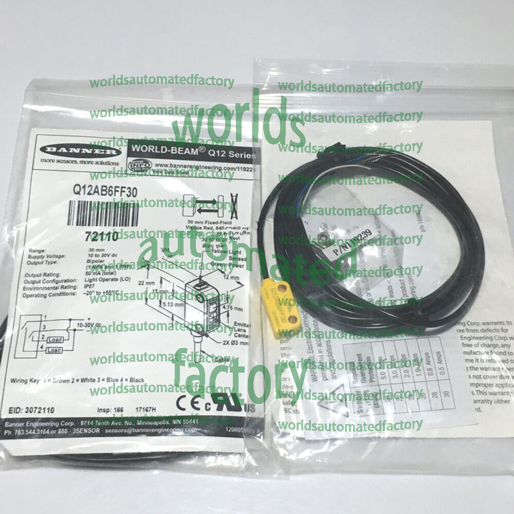 1PC BANNER Q12AB6FF30 Photoelectric Switch Q12AB6FF30 New