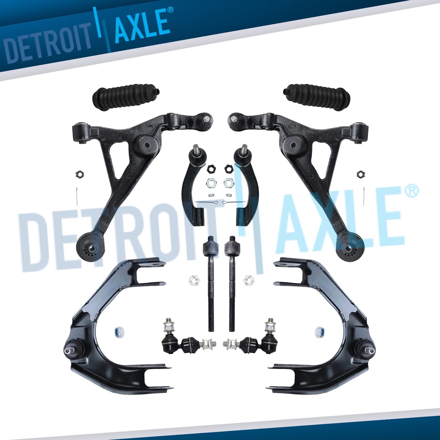 Front Upper Lower Control Arms Tierods Sway Bars Kit for Dodge Stratus Chrysler
