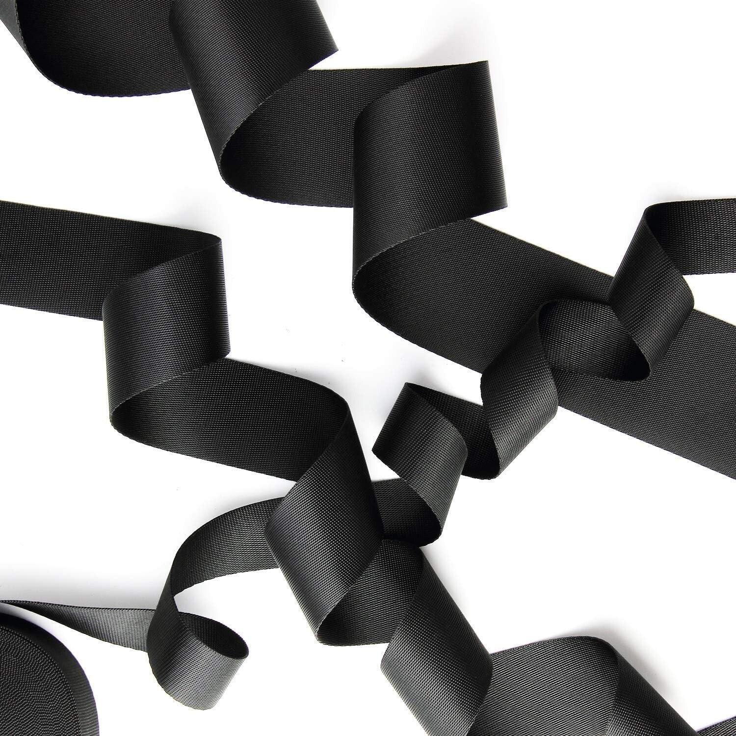 Black 1.5 Inch Nylon Heavy Duty Webbing Strap Polypropylene Heavy Straps NEW