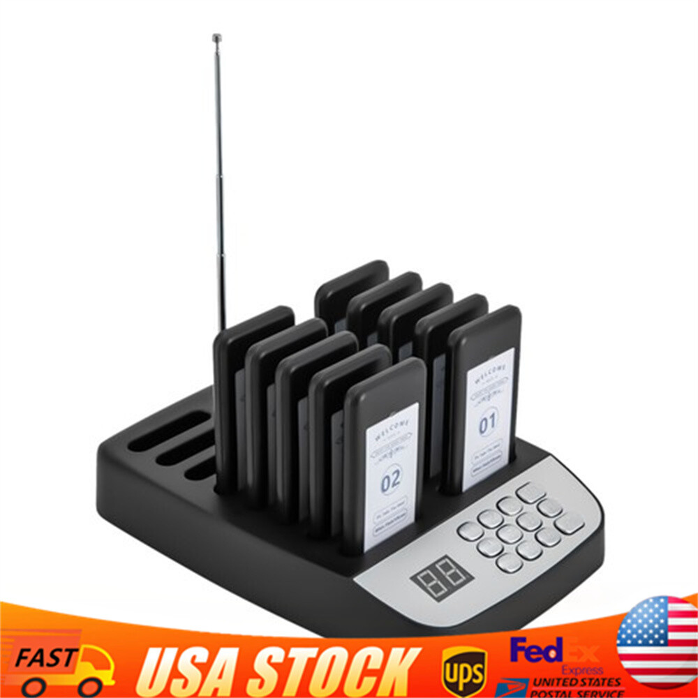 Restaurant Pager System 10 Beepers Wireless Guest Paging Queuing Calling Pager