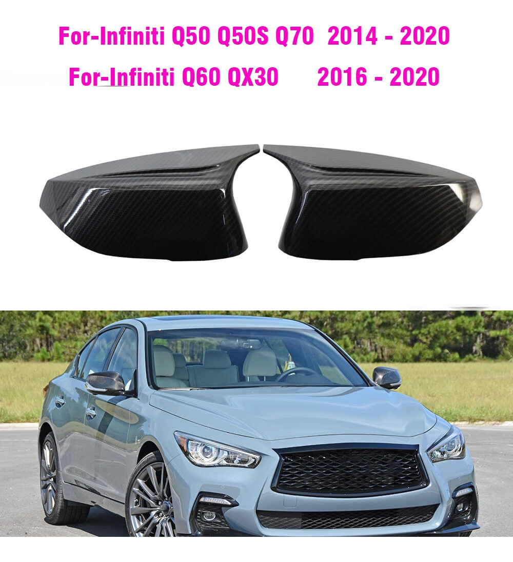 Car Styling Side Mirror Covers Q50 Q50S Q60 Q70 QX30 Carbon Fiber
