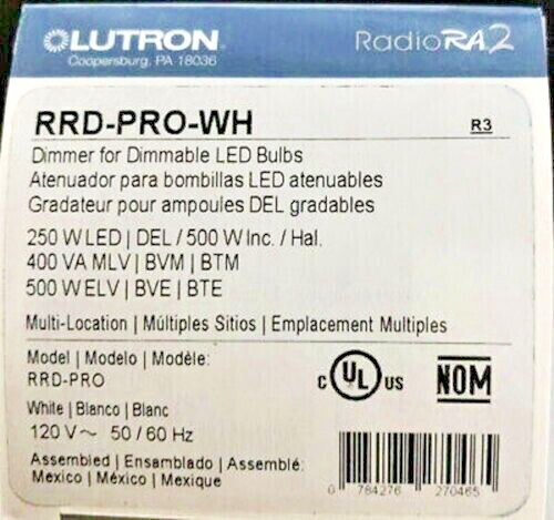 Lutron RRD-PRO-WH Radio Ra2 RadioRA RA Dimmer PRICE Ea -NIB- SHIPS SAME DAY