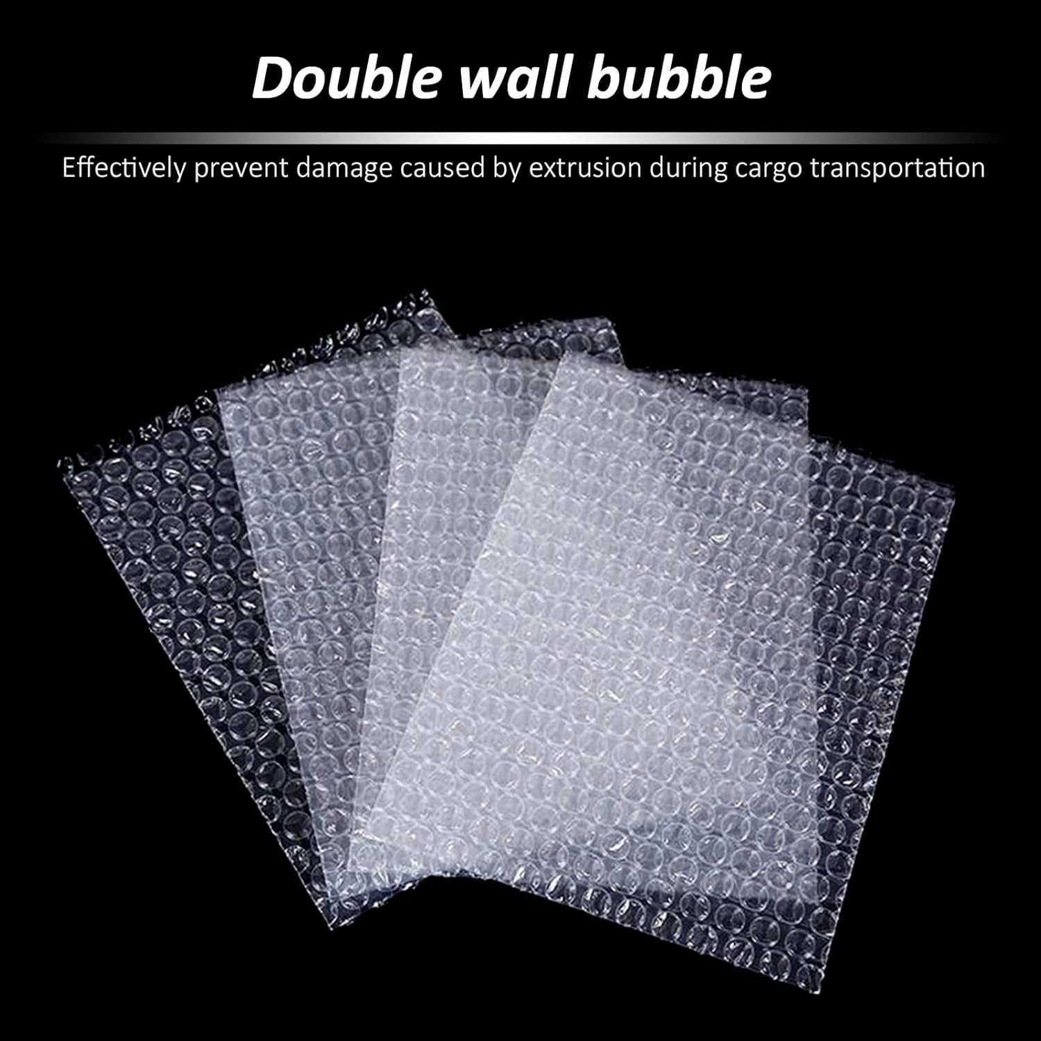 Double-Walled Clear Bubble Pouches - 50 pcs 8x10'' for Maximum Protection