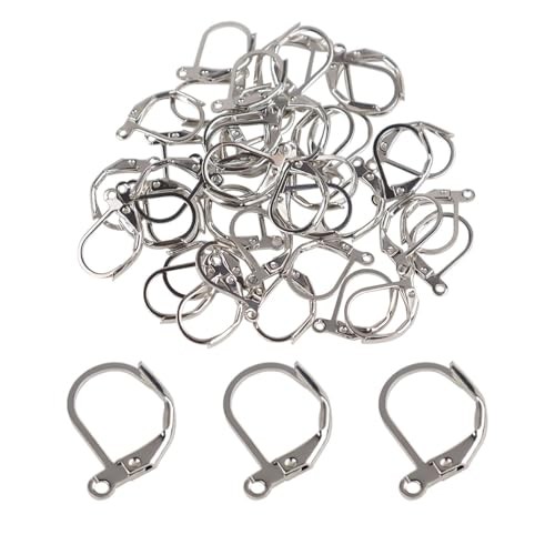 50 Pcs Leverback Earring Hooks Silver Jewelry Making