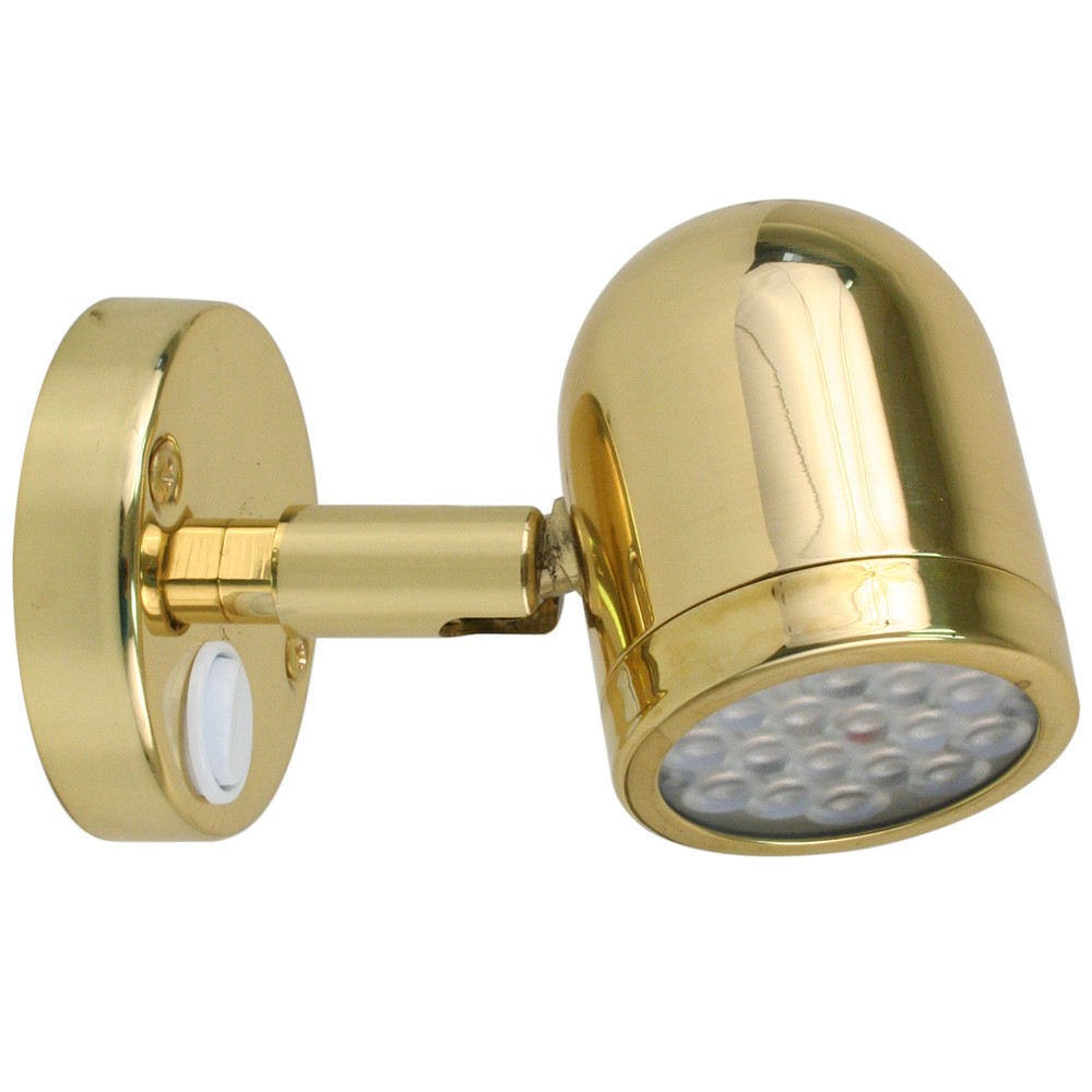 Scandvik LED Brass Reading Light - 10-30V 19052P UPC 786142190525