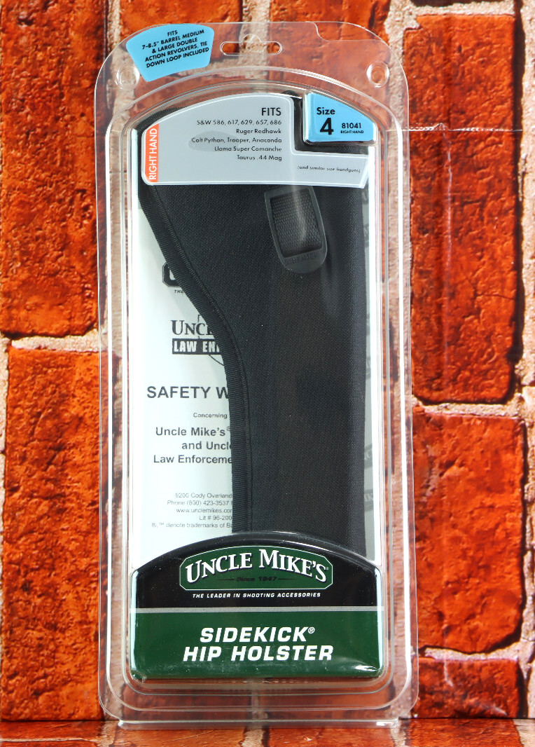 Uncle Mike's Sidekick Hip Holster Size 4 Right Hand For 7-8.5" Barrel Revolvers