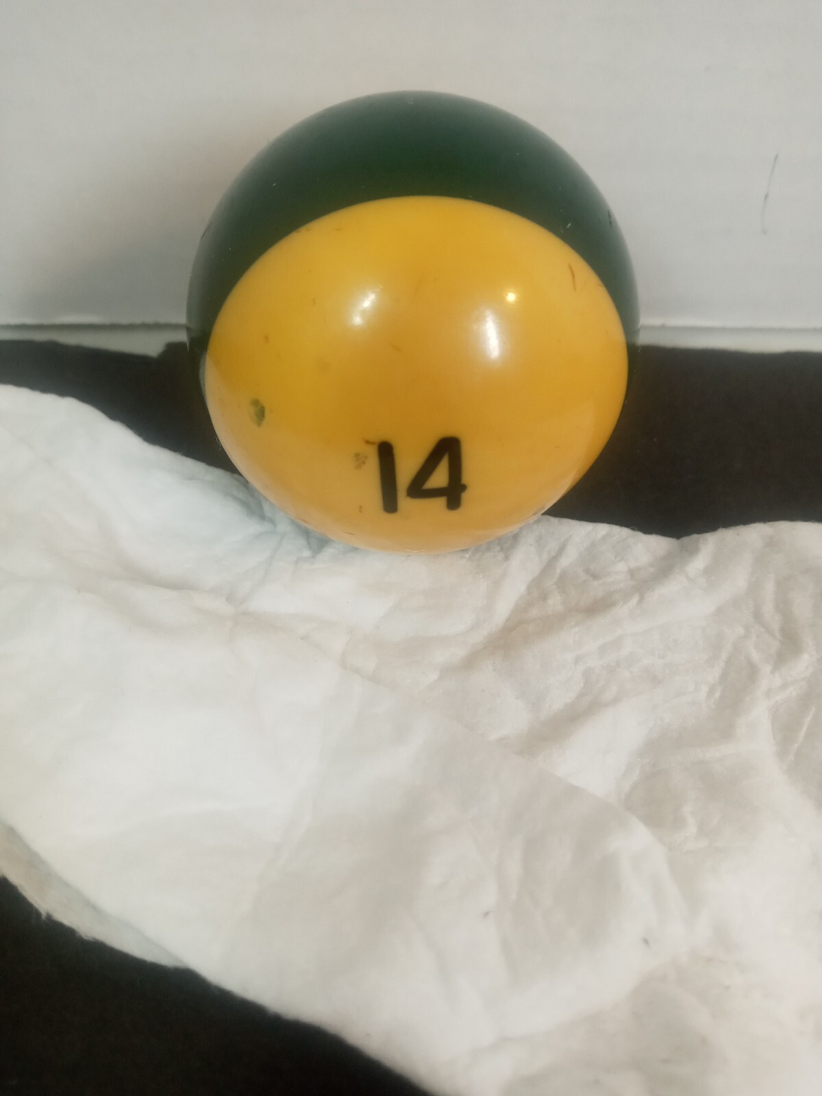 Vintage #14 Green Single Individual Pool Ball Billiard Piece 2 1/4" Replace used