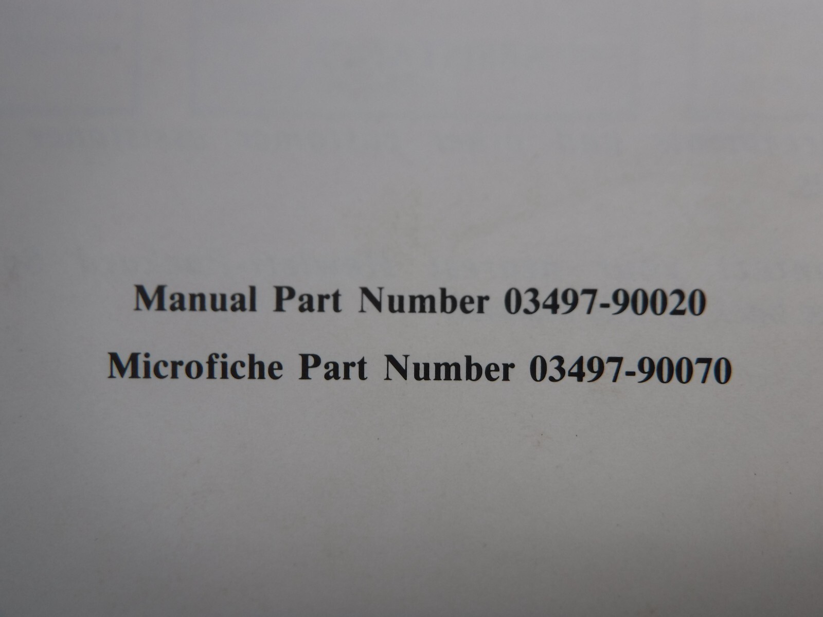 Hewlett Packard 3497A Data Acquisition/Control Unit Manual 03497-90020