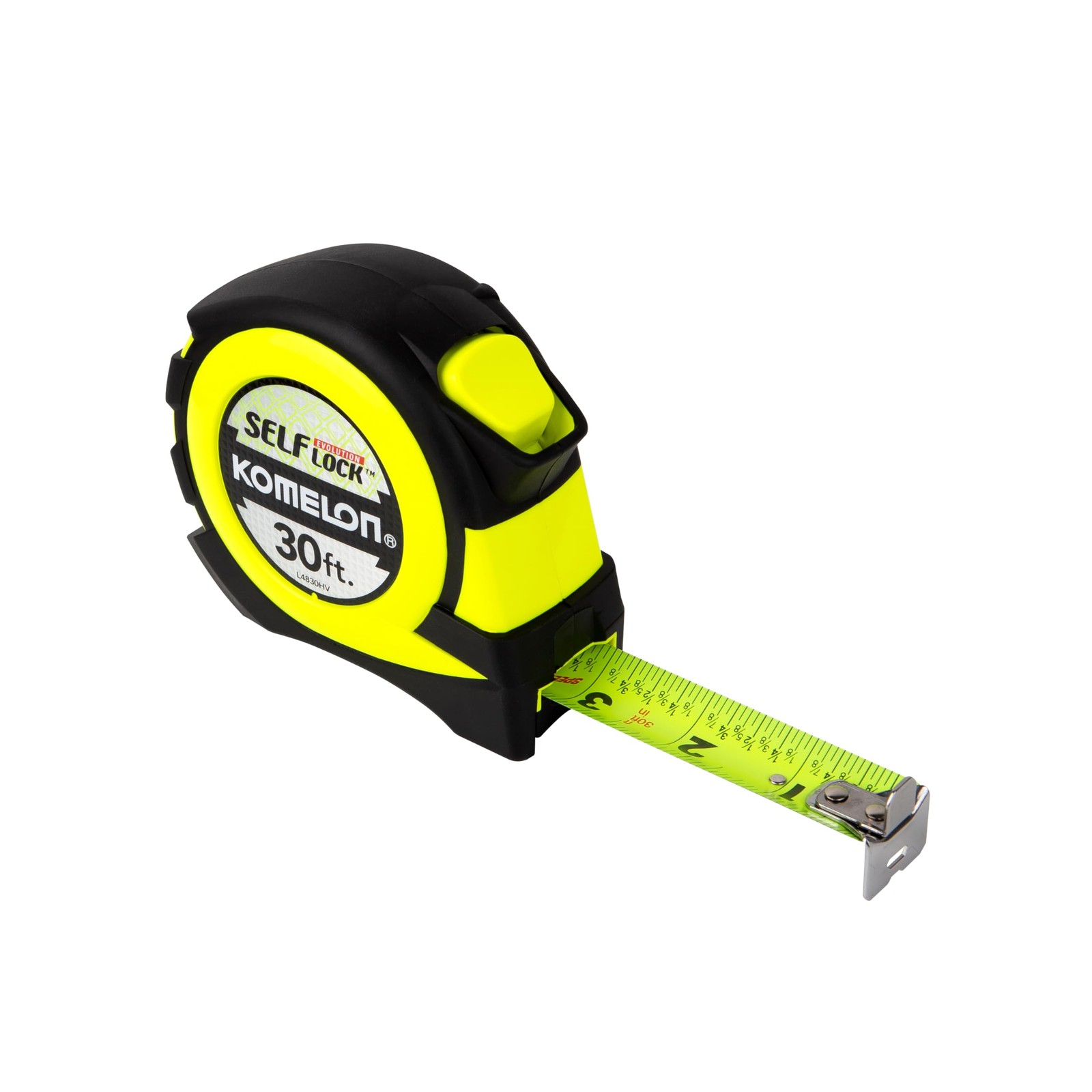 Tape Measure 30 Self Lock Hi Vis Safety Yellow Speedmark L4830HV Komelon