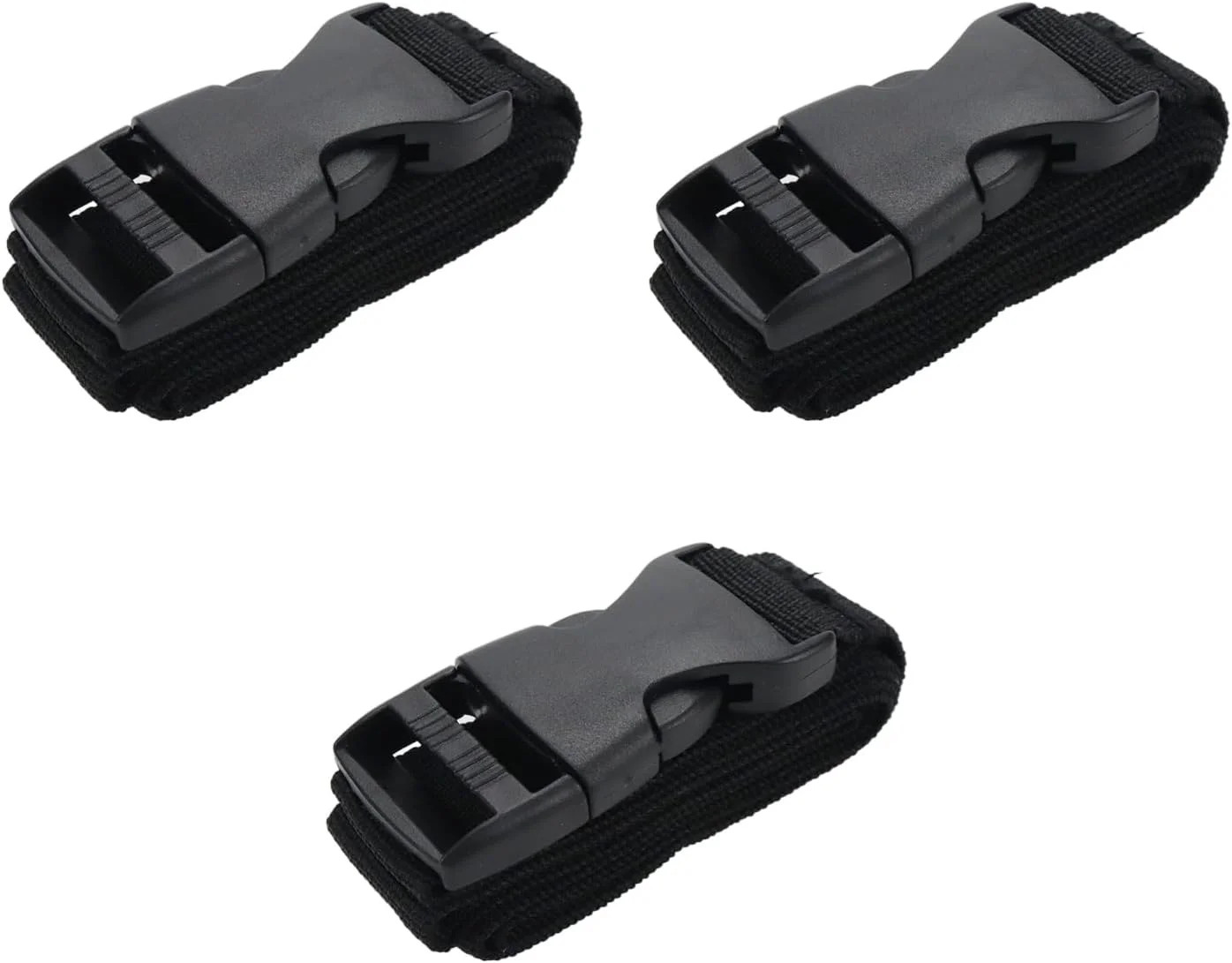 3Pcs Tie Down Straps Black Adjustable Nylon Strap with Buckles 1" x 47" (3.9ft)
