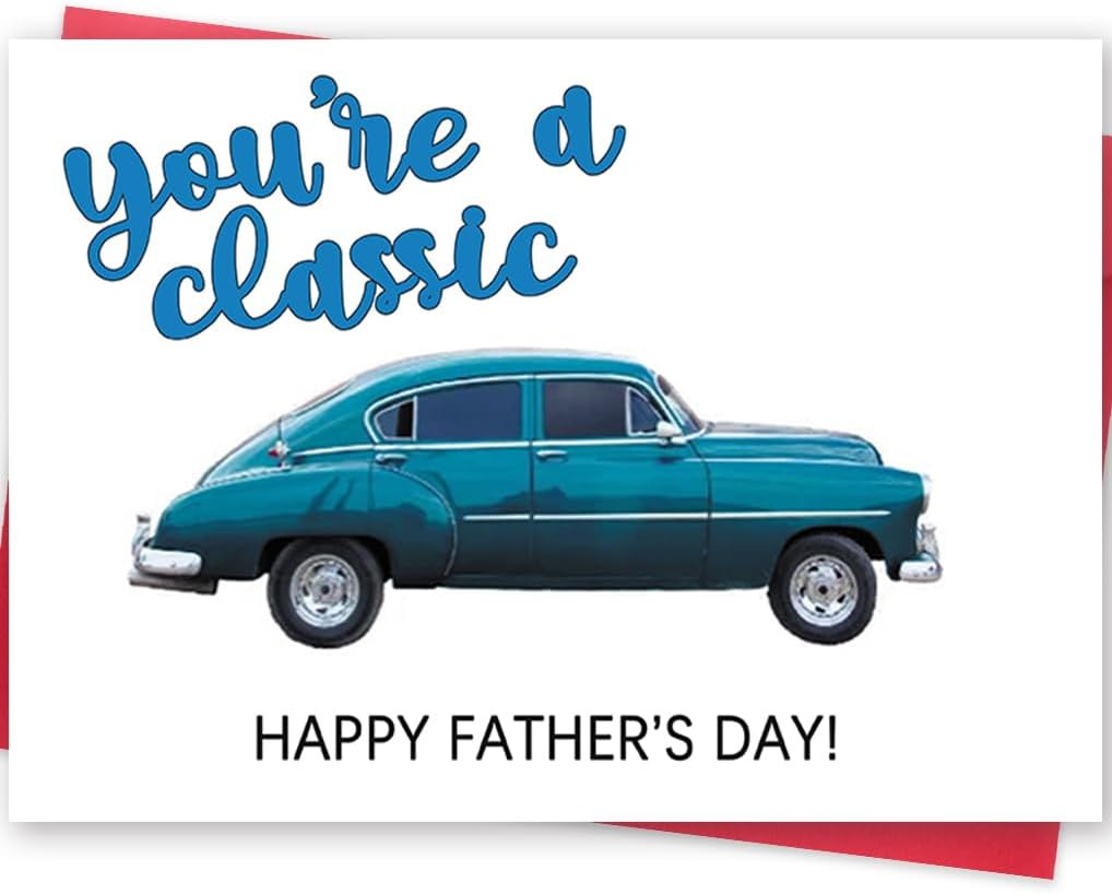 Happy Fathers Day Car Card Gift for Dad, Funny Fathers Day Gift from Son Daughte