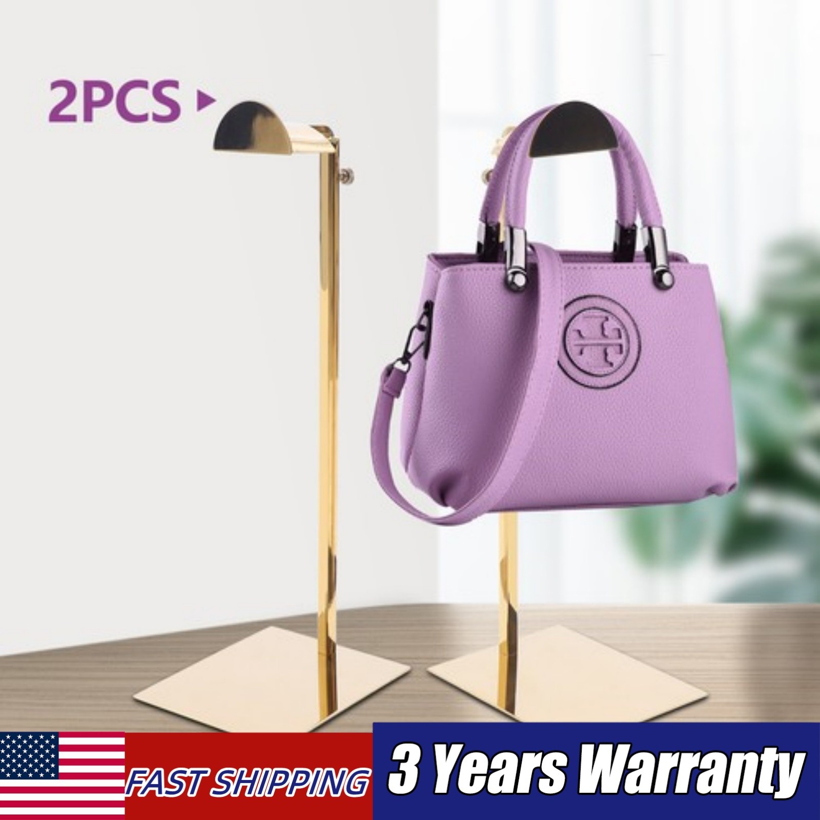 2x Handbag Display Stand Holder Hanging Bag Rack Display for Retail Store USA