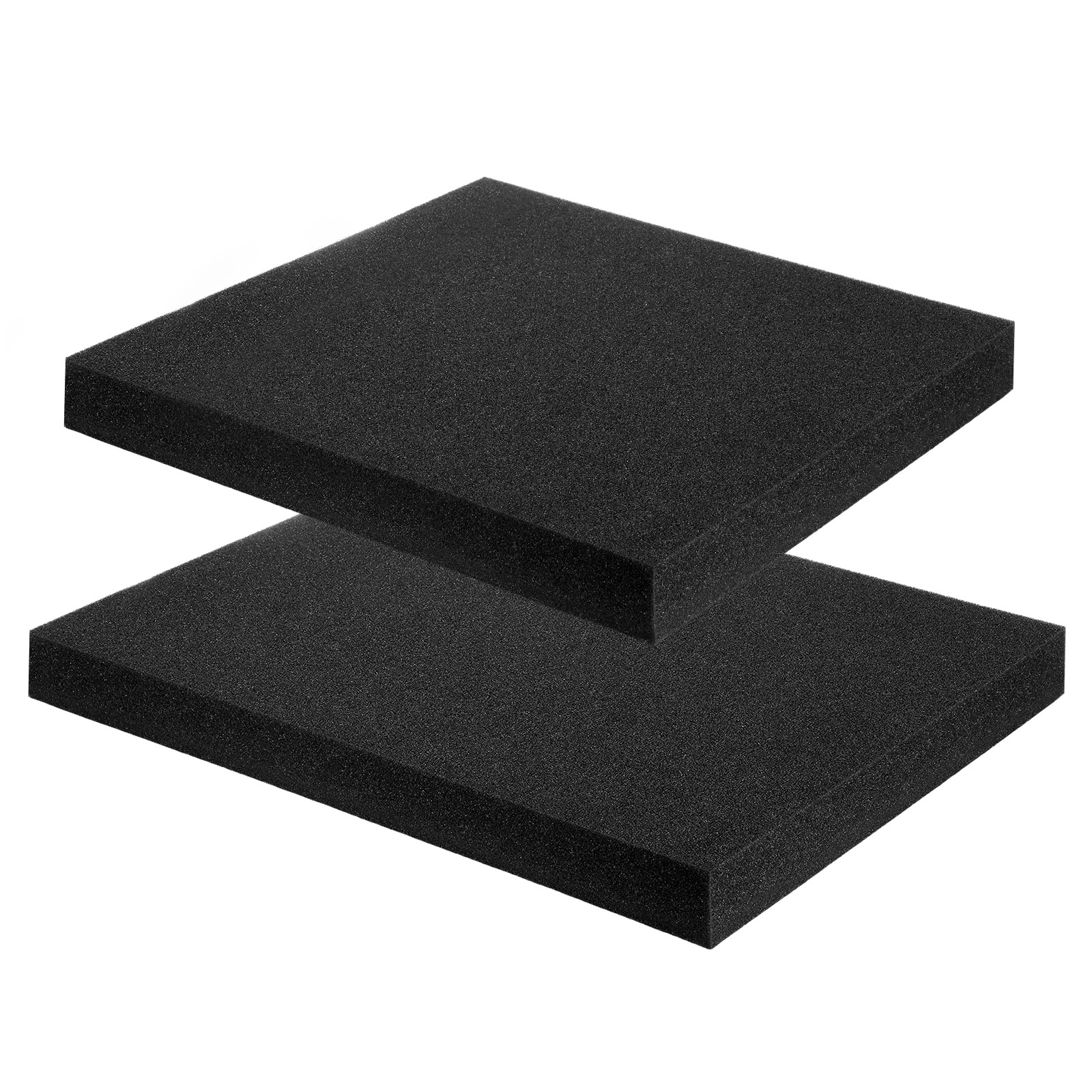 16"Lx12"Wx1.6"T & 12"Lx12"Wx2"T Polyurethane Foam Inserts(Black, 2pcs)