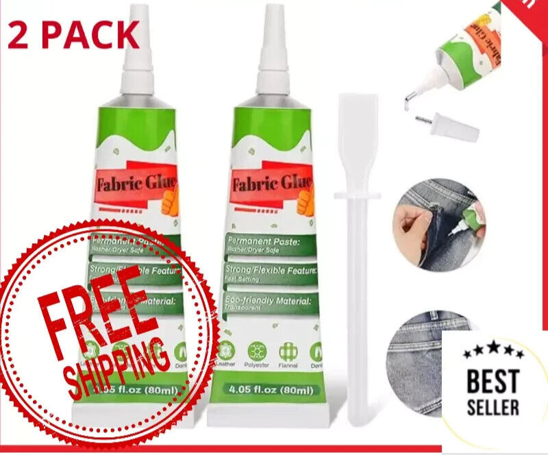 Fabric Glue Mighty Mend it Fabric Glue Permanent Clear Washable Clothing Glue...