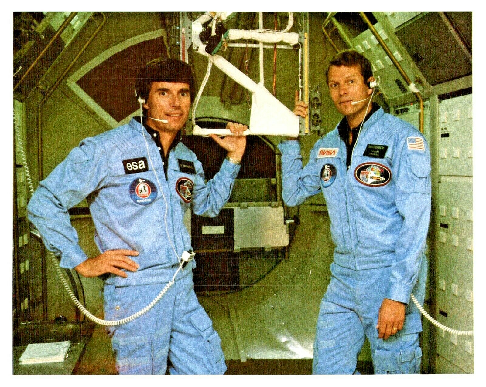 Official NASA/ESA Spacelab 1 Crew Photo 8 x 10, Merbold/Lichtenberg