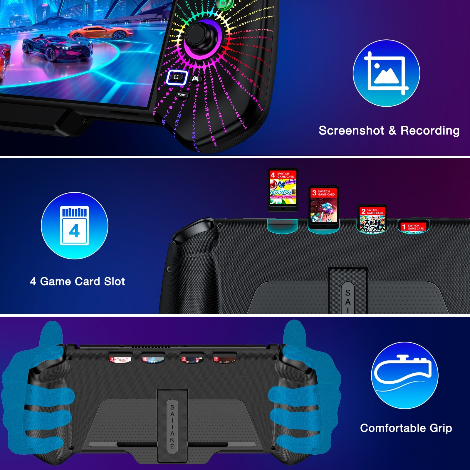 Switch Pro Controller for Switch/OLED, Handheld Grip with Hall Effect Joystick