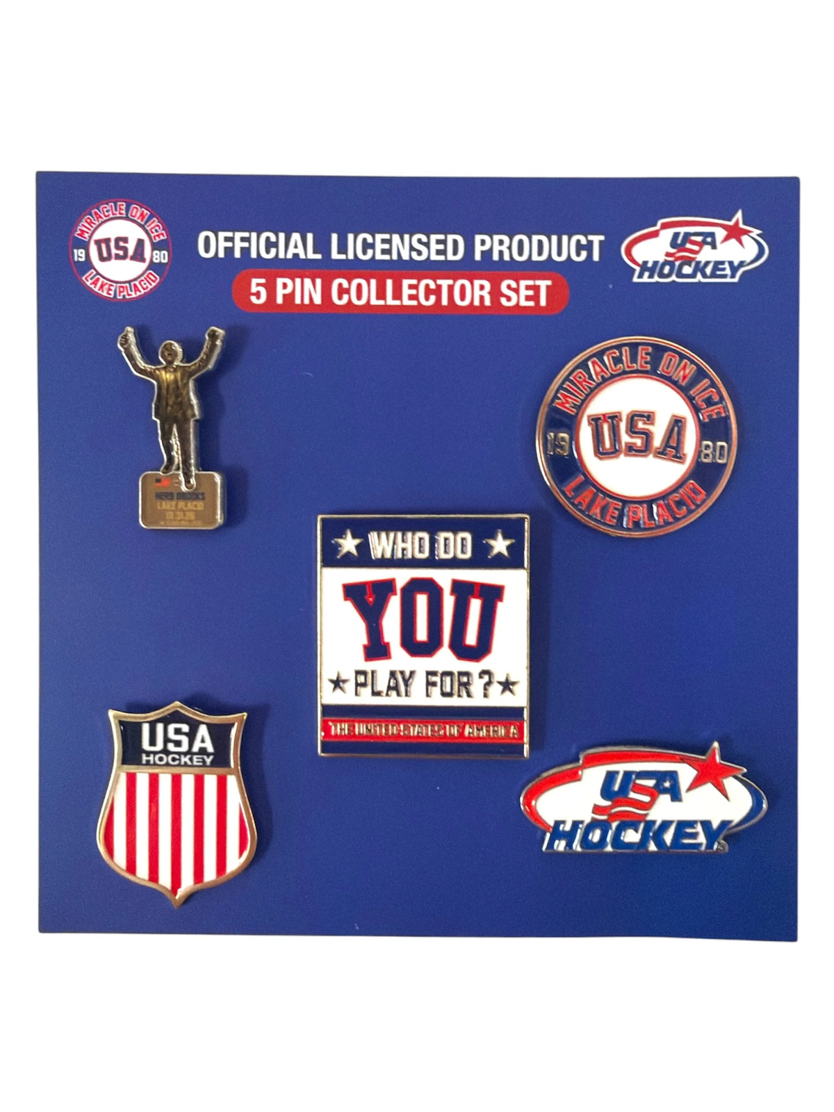 Miracle on Ice 1980 USA Hockey Team Official 5 Collectors Pin  Set