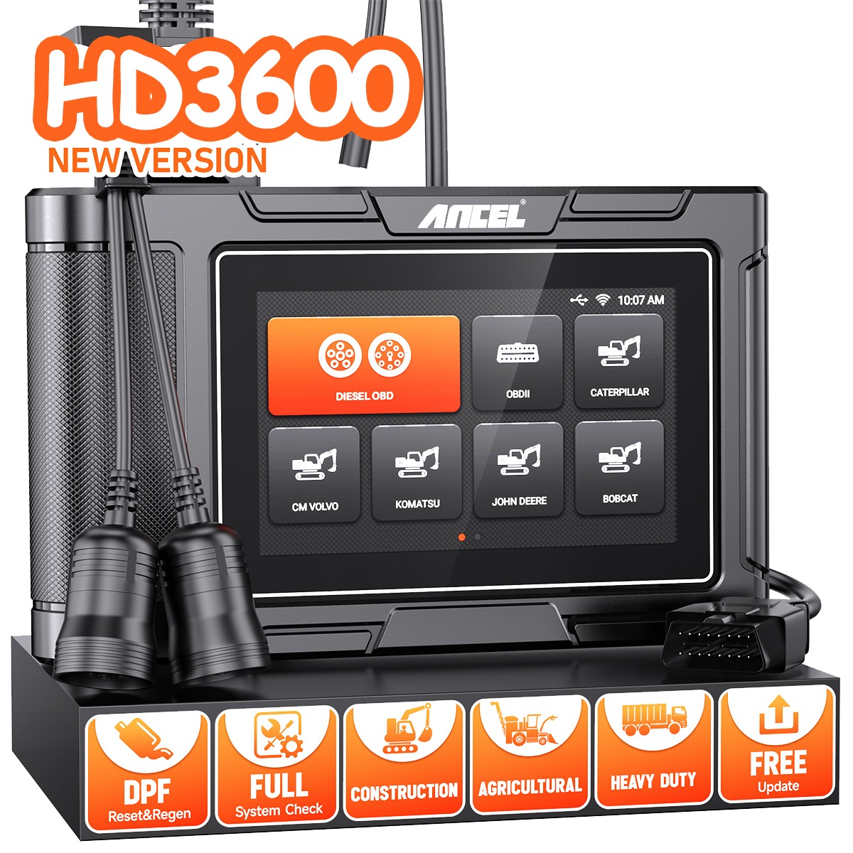 ANCEL HD3600 Diesel Truck Diagnostic Scanner Construction Machinery For Cummins