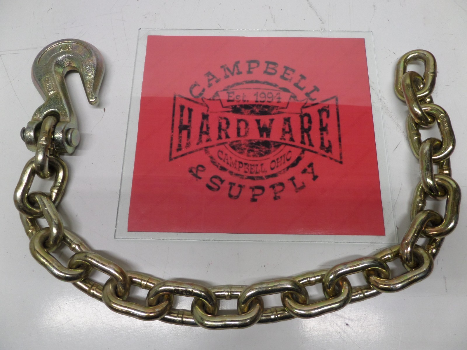 Auto Body Frame Machine Pull Chain 3/8" x 2' Grade 70 with 3/8' Grab Hook