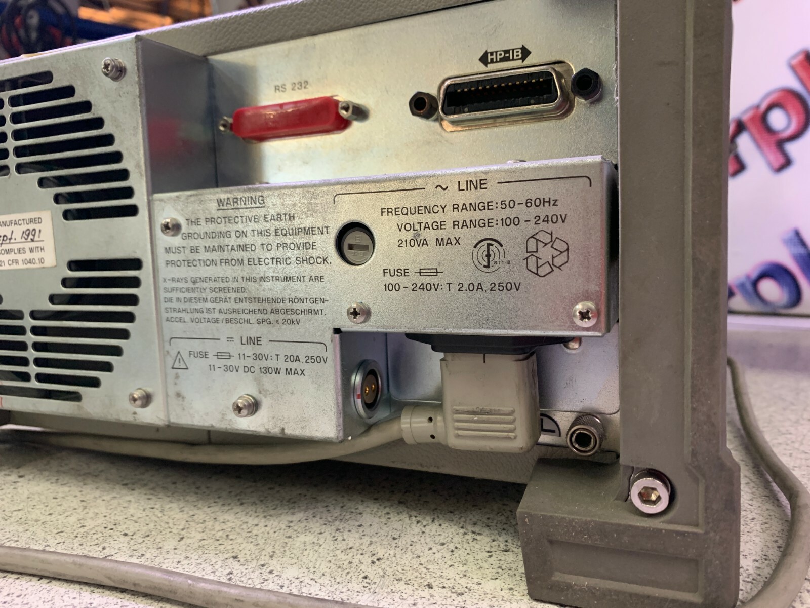 Hewlett Packard 8146A Optical Time Domain Reflectometer Opt1 and Opt3 installed