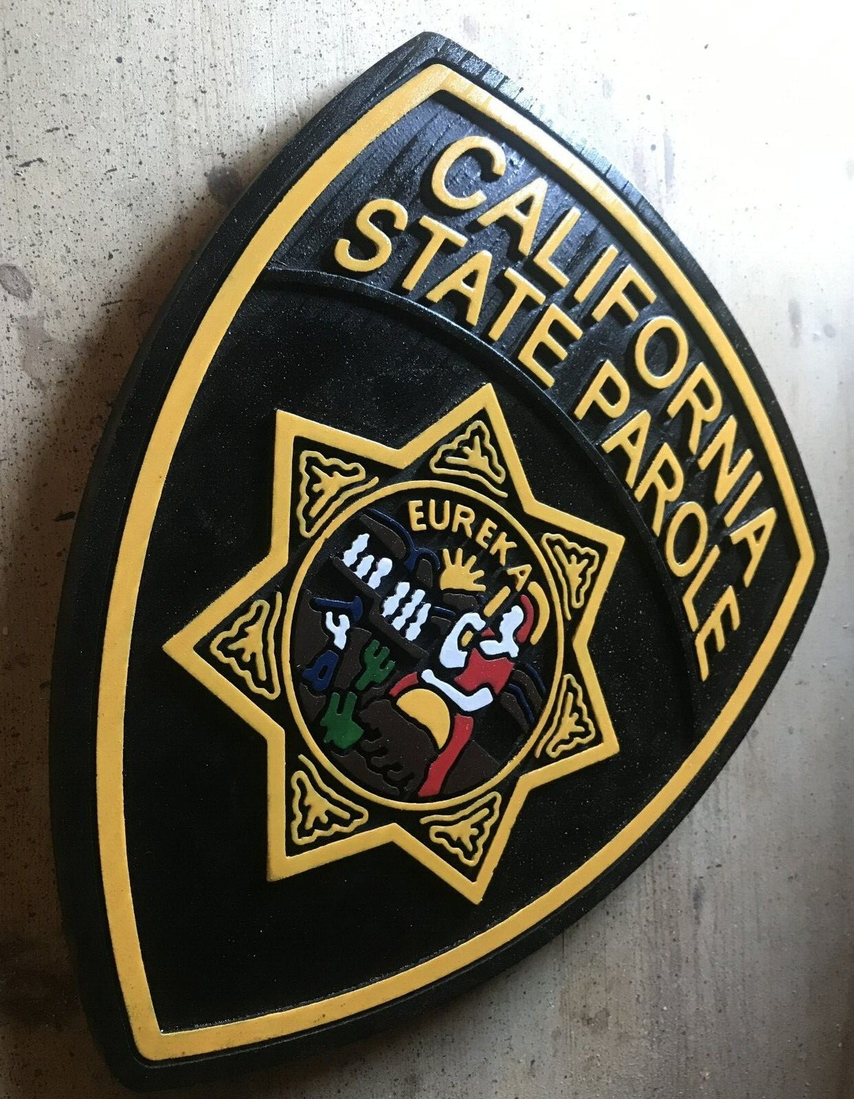 California State Parole 3D routed carved Patch Plaque Sign Custom