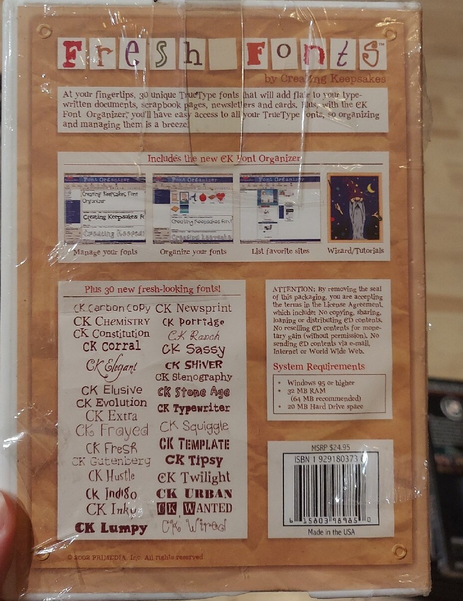 Creating Keepsakes: Fresh Fonts (CD-ROM) NEW, Sealed