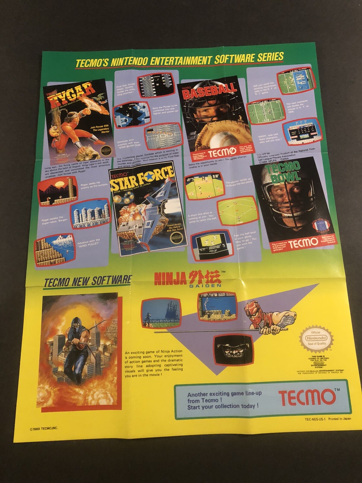 nes tecmo box insert -1