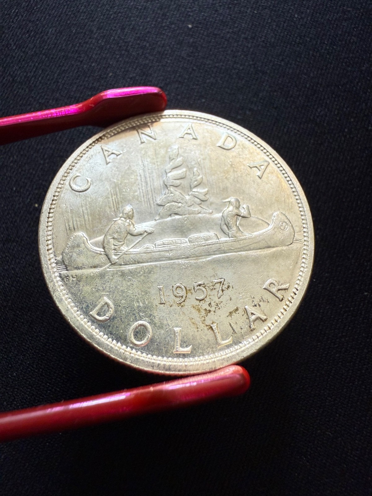 1957 Canadian Silver Dollar Coin 80%
