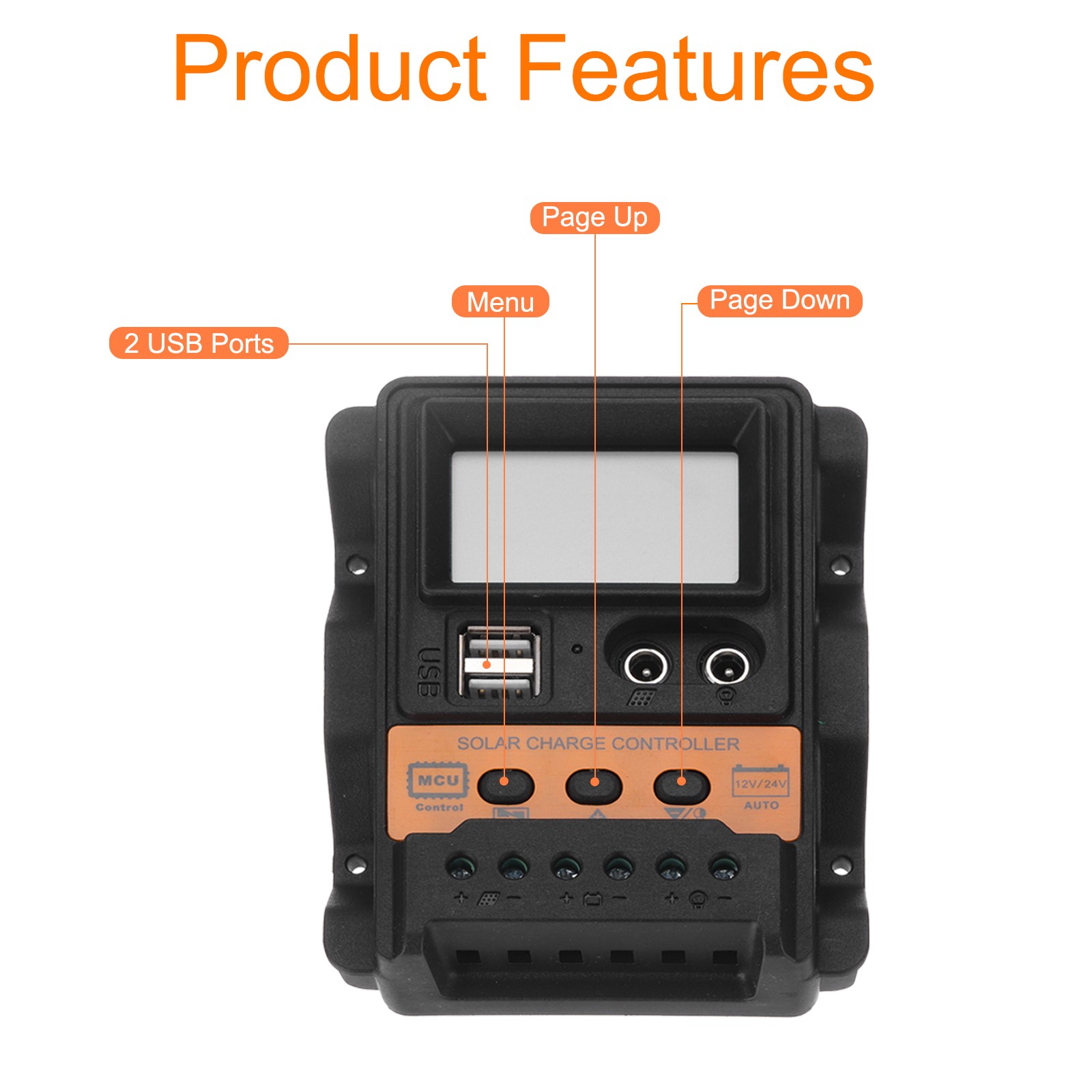 PWM 10A Controller for Solar Charging 12V/24V Car, Smart