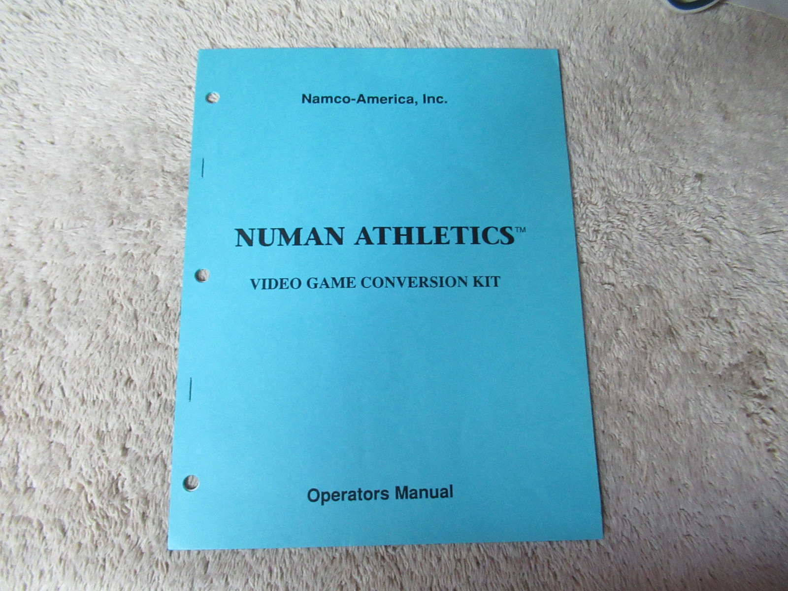 NUMAN ATHLETICS NAMCO   arcade game manual