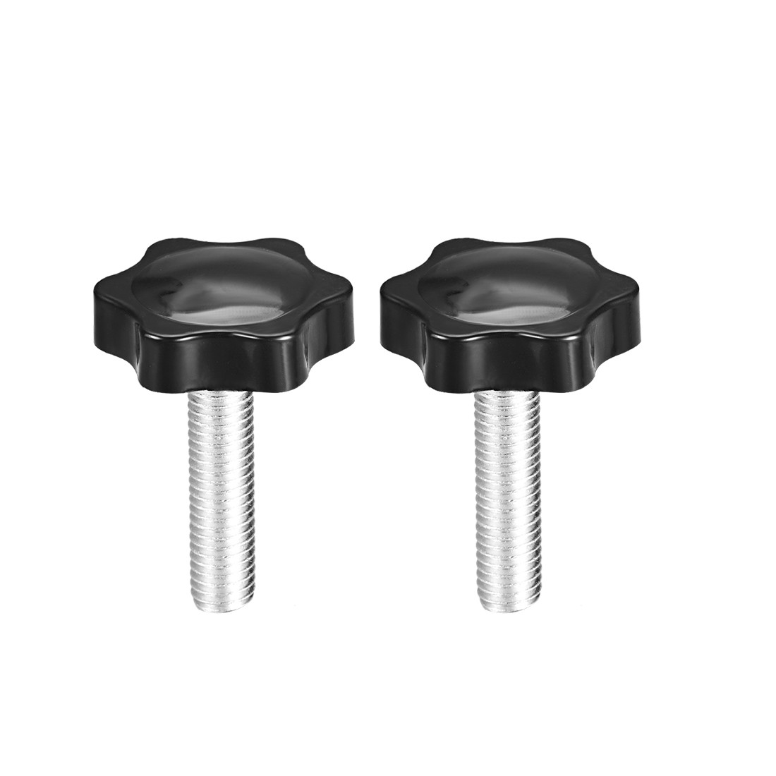 Clamping Screw Knob 38mm Dia Plum Hex Shaped Grips Knob M10 x 45mm Thread 2pcs