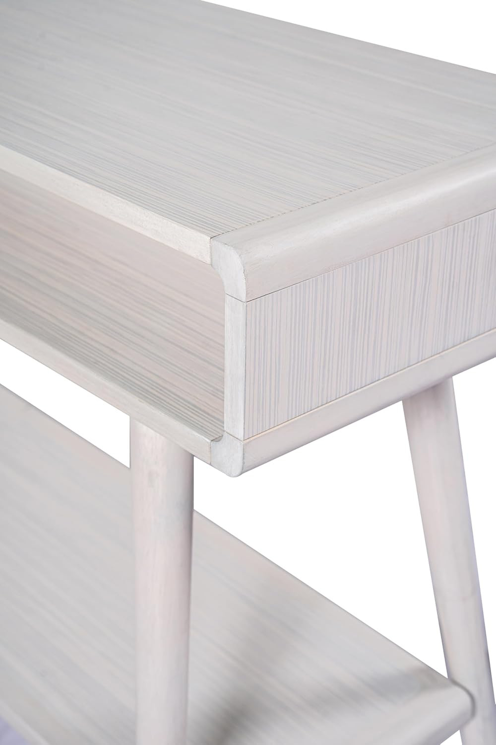 Stylish Cambria Console Table in Zebrano Whitewash Finish