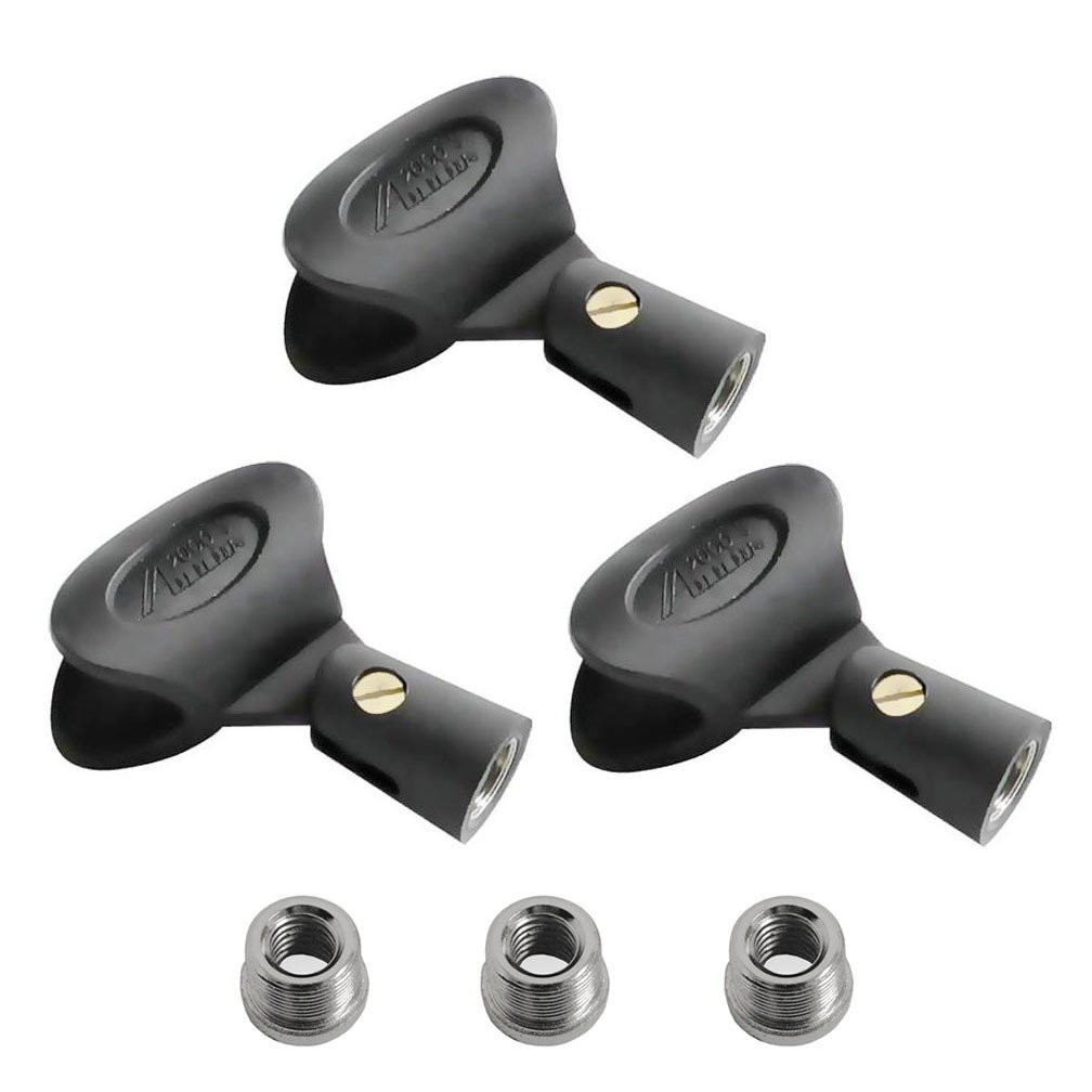 Audio2000's 3-Pack Soft Plastic Wireless Microphone Clip Holder with 5/8" Mal