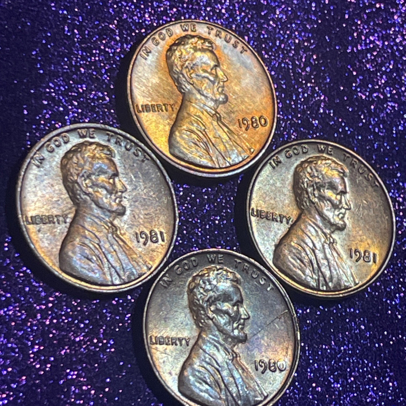 1989 &1981 Lincoln Penny Lot, Bu high Grade