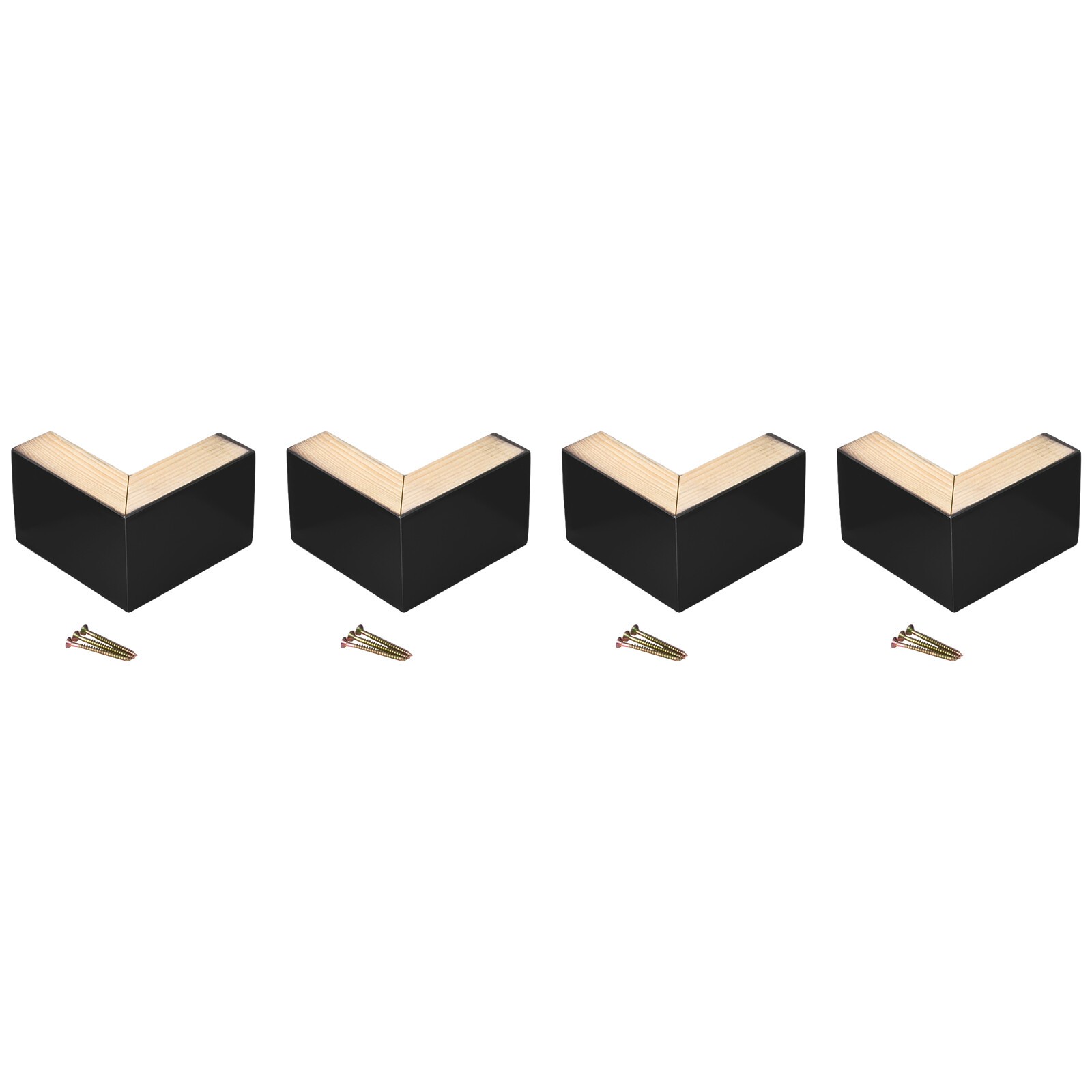 4PC 5.9*5.9''Wood Furniture Legs Wooden L shape For Furniture Coffee Table feet