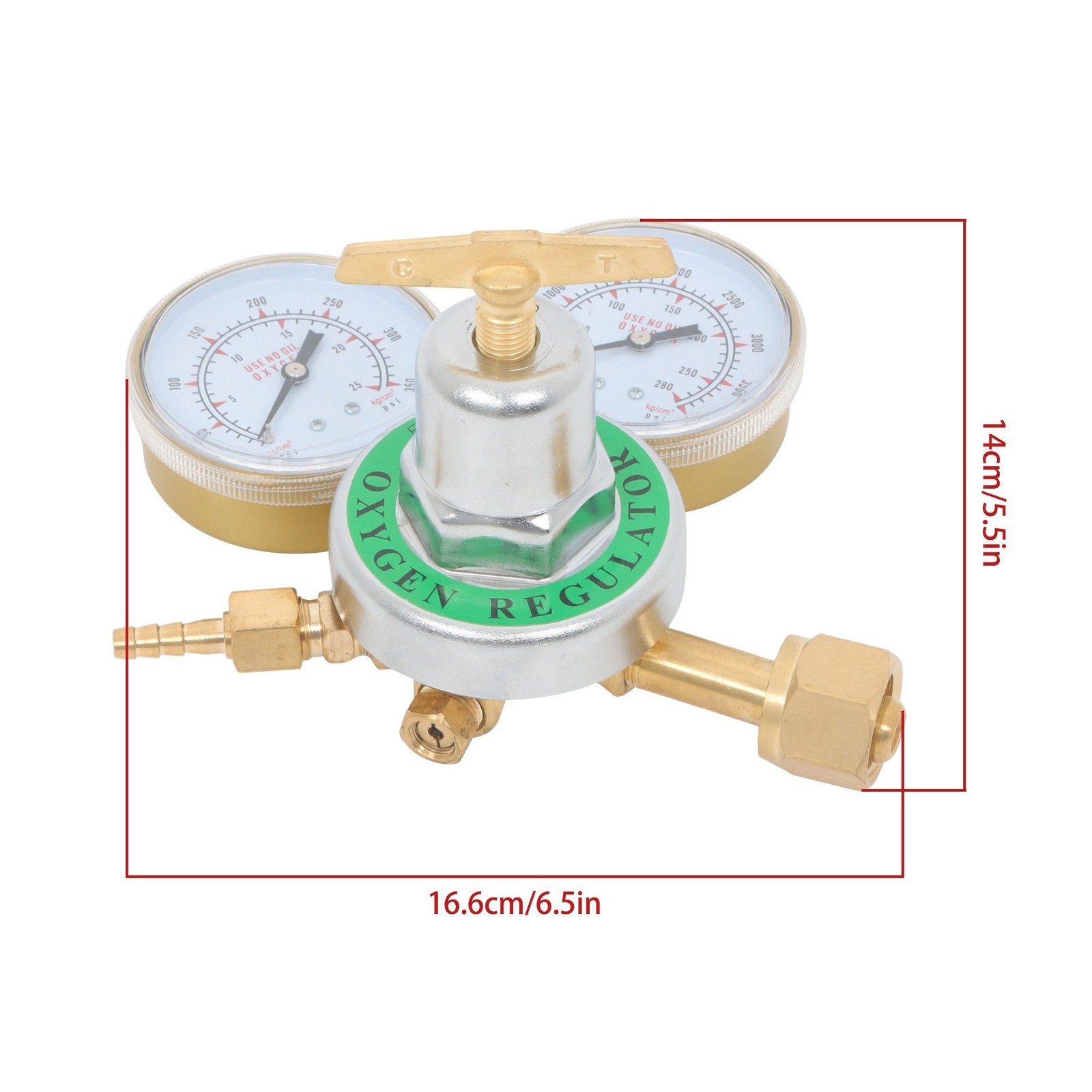 Oxygen Gas Welding Regulator Pressure Gauge Solid Brass CGA 540