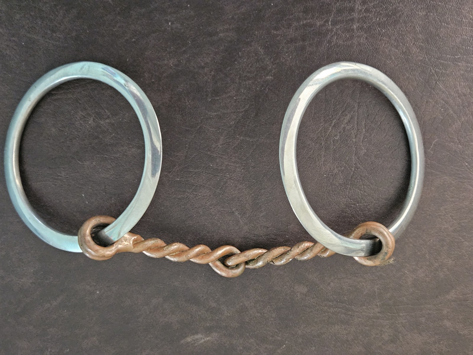 used loose ring snaffle bit twisted copper wire 5 in mouth  (#16)