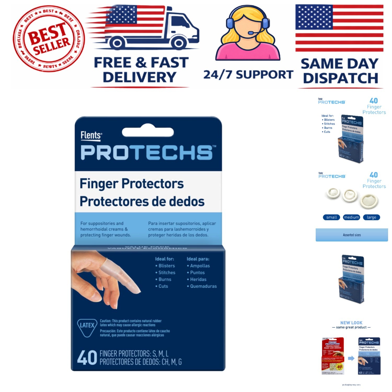 Comfortable Flexible Finger & Toe Protectors - Essential 40 Count First Aid Kit