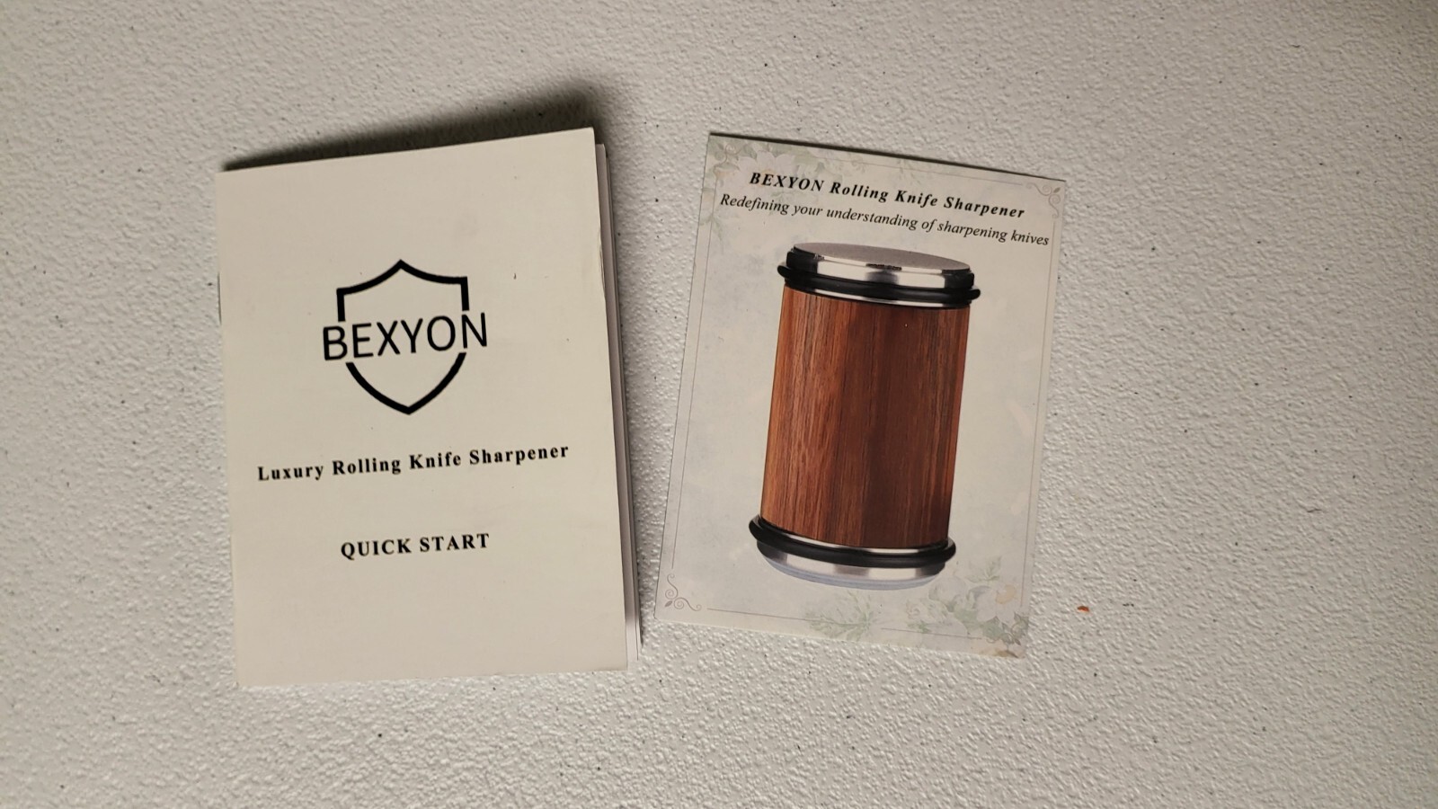 Bexyon Walnut Rolling Knife Sharpener with Industry Diamonds and Ceramic Discs