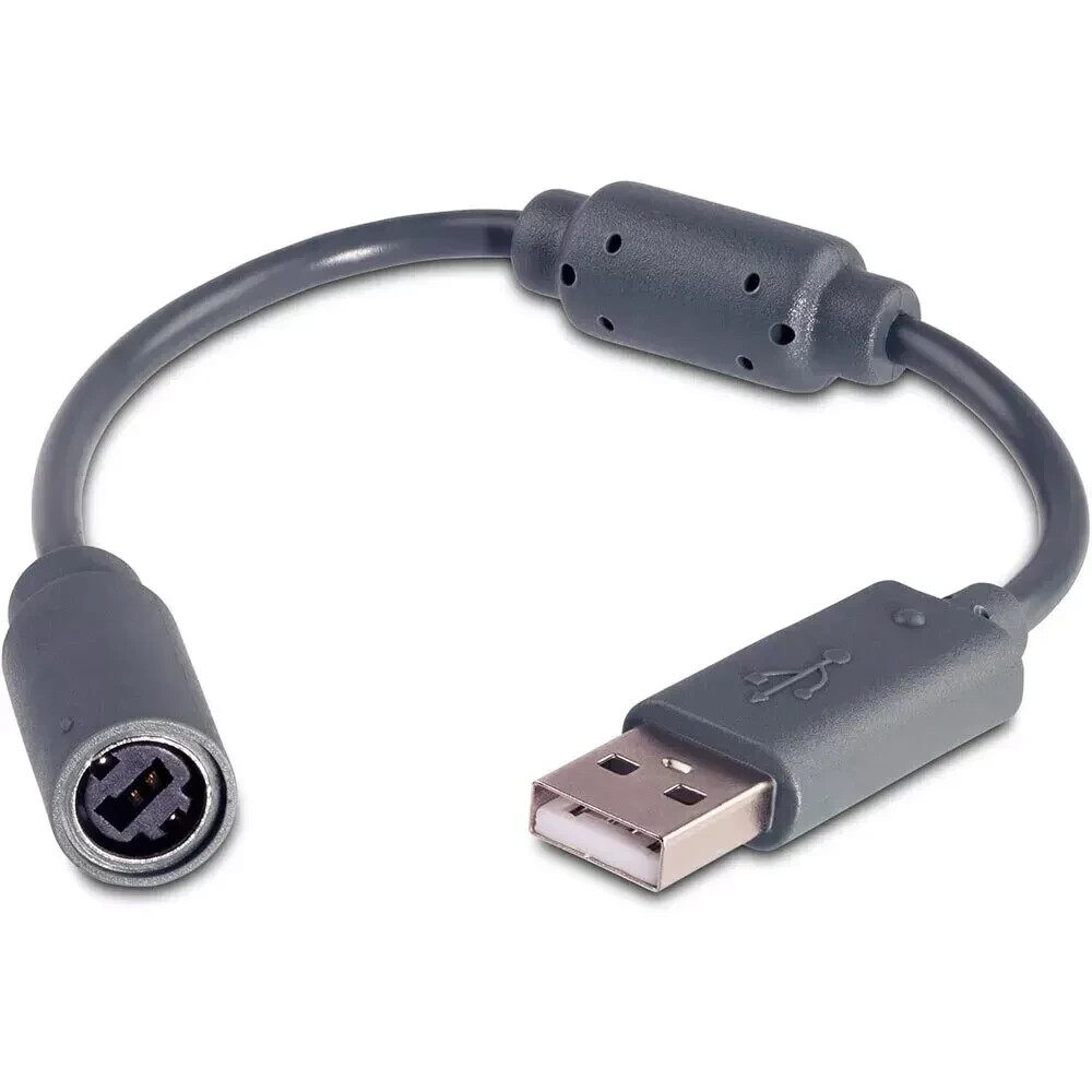 2x USB Breakaway Dongle Cable Cord Adapter For Xbox 360 PC Wired Controller