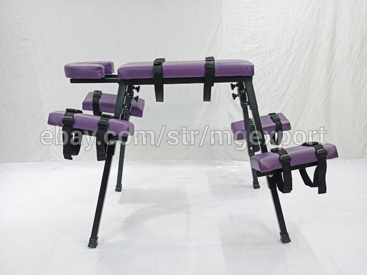 Portable Bench With Headrest Purple Color