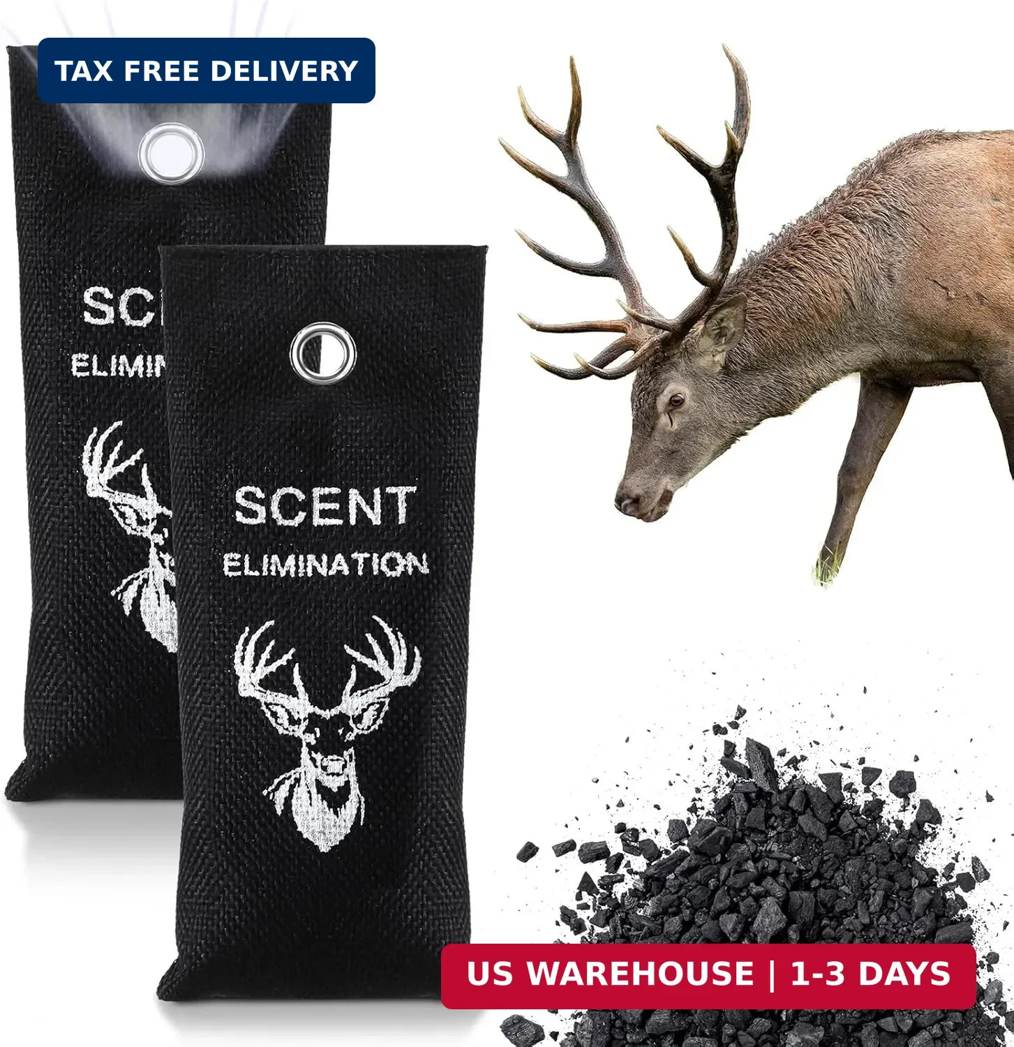 2 Pcs Scent Elimination for Hunting Charcoal Odor Absorber for Strong O