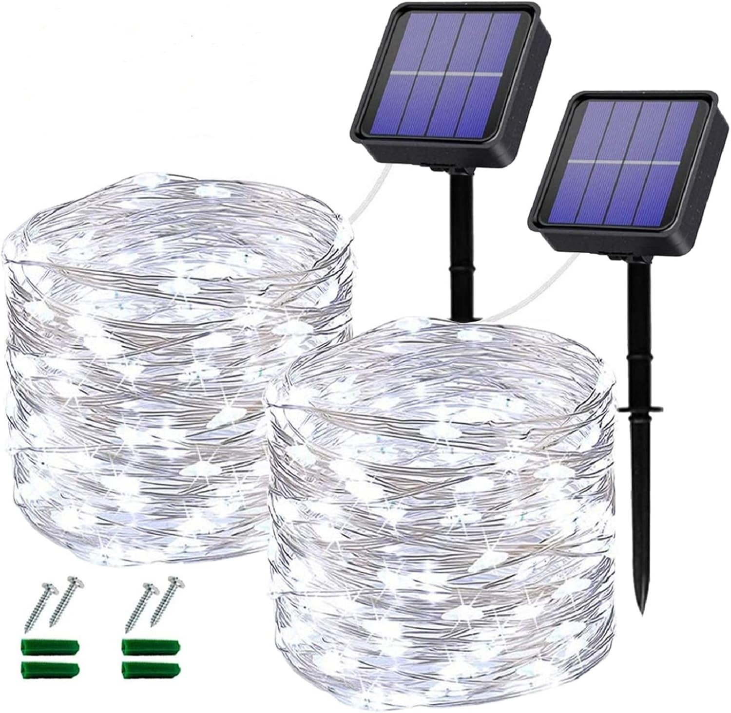 Solar String Lights for Outside 2 Pack Total 240LED Solar Lights Outdoor