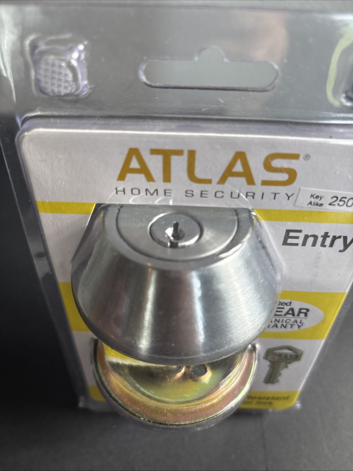 Atlas Home Security Deadbolt Single Cylinder Satin Chrome