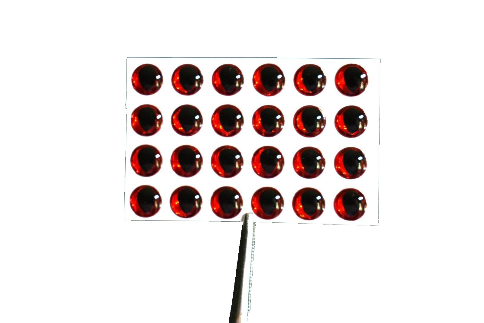 24, RED TEARDROP  4mm  5/32"  3D Soft Molded Lure Eyes Fly Tying