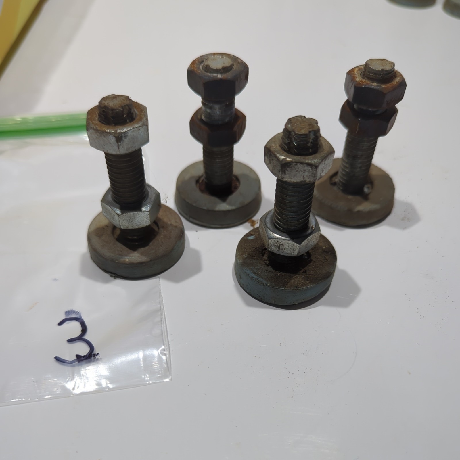 Set of 4 Craftsman Table Saw Stand Leveling Feet w/Rubber feet, 1/2" bolts
