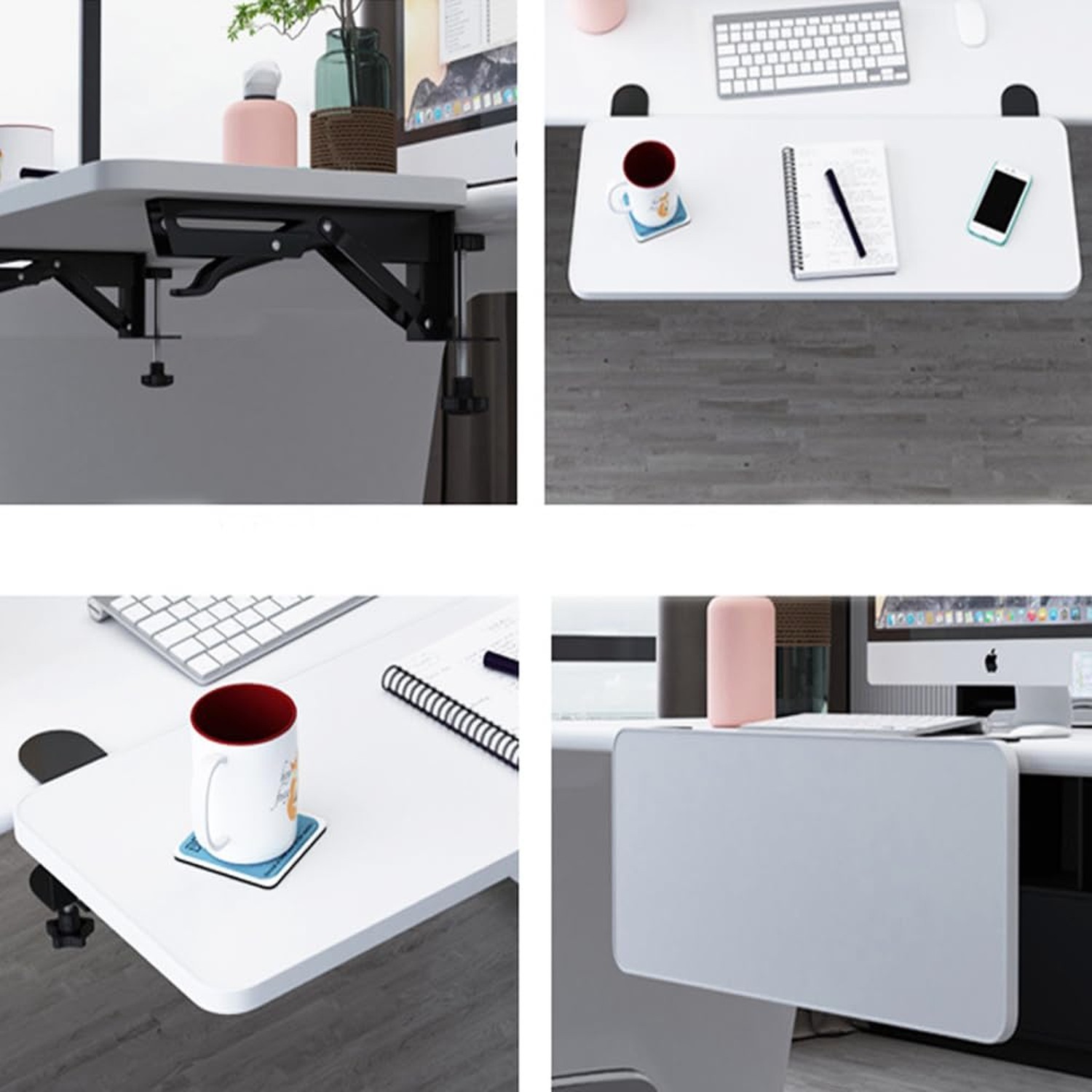 Under Desk Keyboard Tray Support Bracket Adjustable Desktop Extension Board S...
