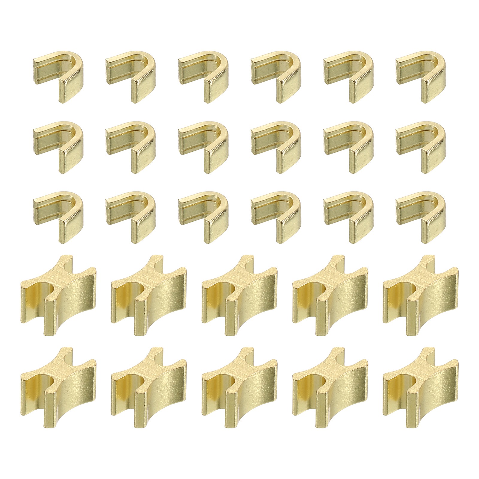 10Set Zipper Slider Retainers, Top Stopper & Bottom Stops, Light Gold