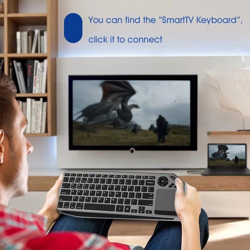 Bluetooth Keyboard with Touchpad 7-Colors Backlit 2.4G Rechargeable8483