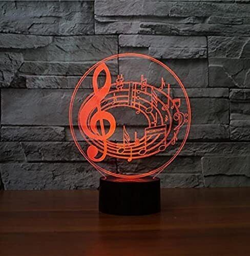 3D LED Night Light Musical Notes led Acrylic Touch Table Desk Lamp KID Gift USB